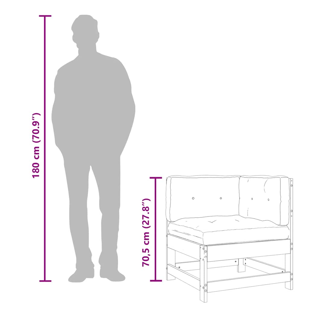 Corner Sofa with Cushions Solid Wood Douglas