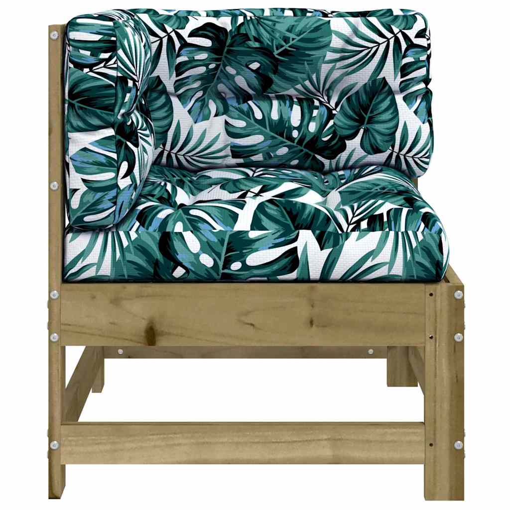 Corner Sofa with Cushions Impregnated Wood Pine