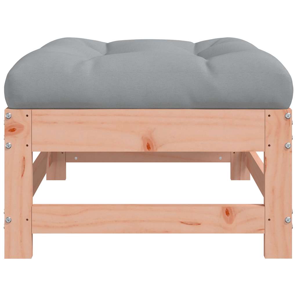 Garden Footstool with Cushion Solid Wood Douglas