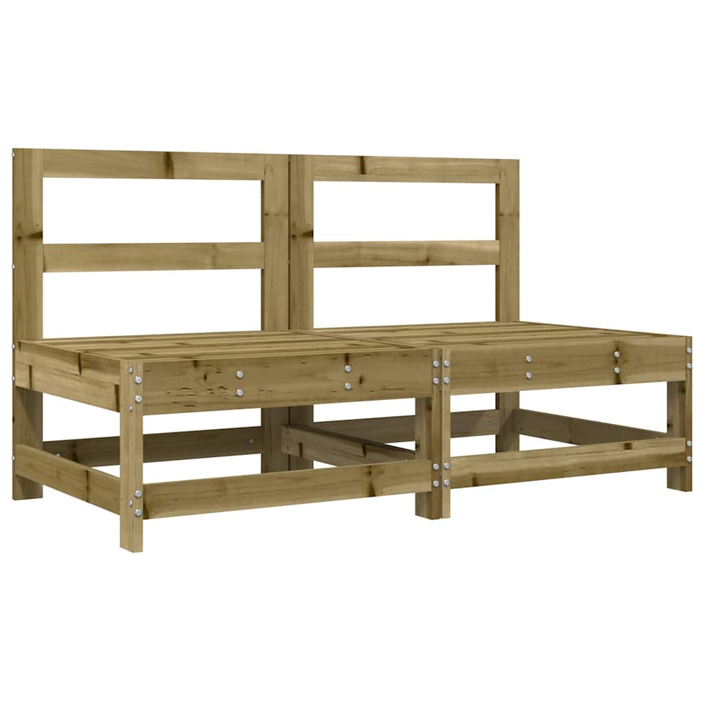 Middle Sofas with Cushions 2 pcs Impregnated Wood Pine
