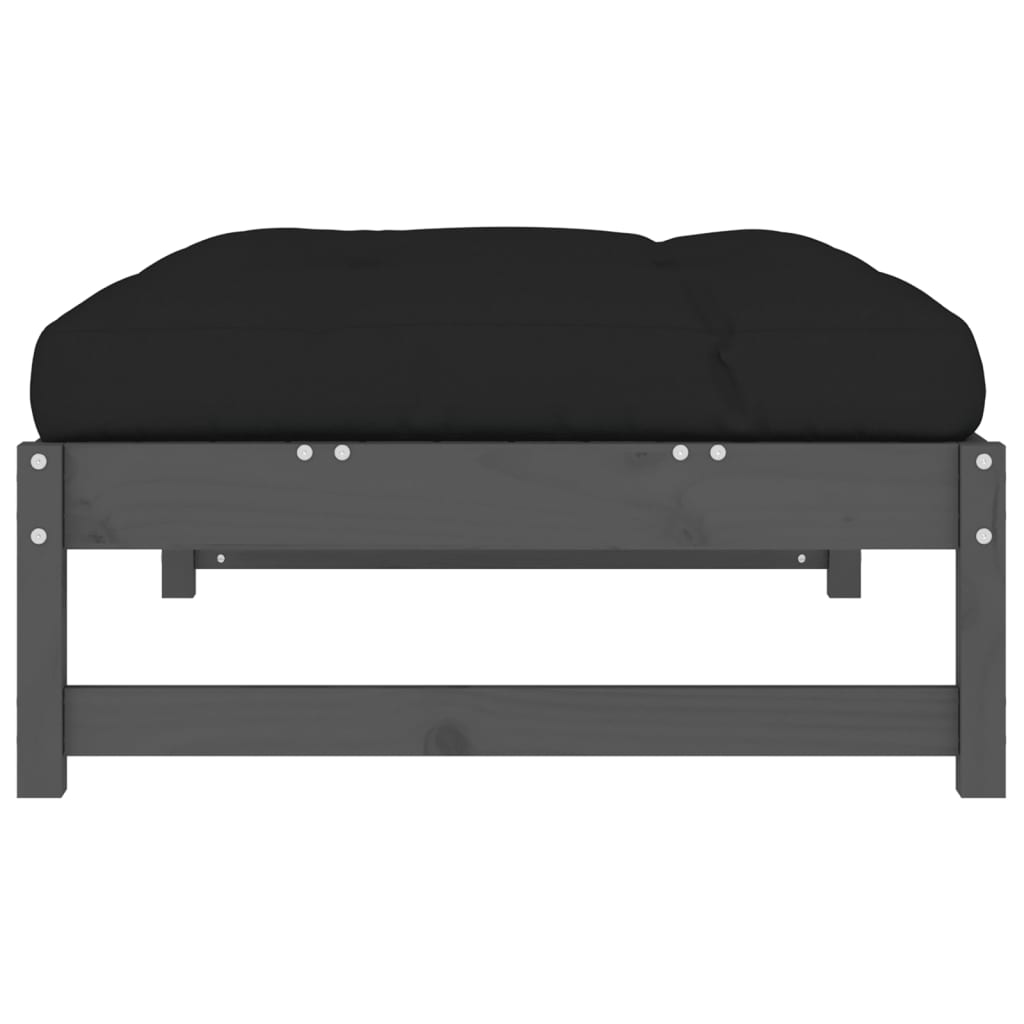 Garden Footstool Grey 120x80 cm Solid Wood Pine