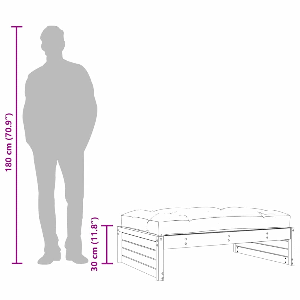 Garden Footstool 120x80 cm Solid Wood Douglas