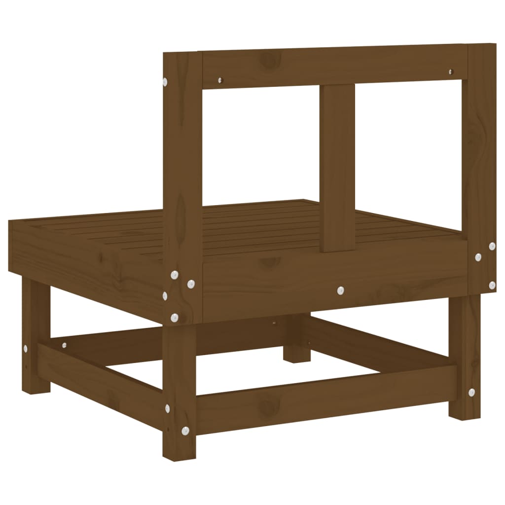 Garden Middle Sofa Honey Brown Solid Wood Pine