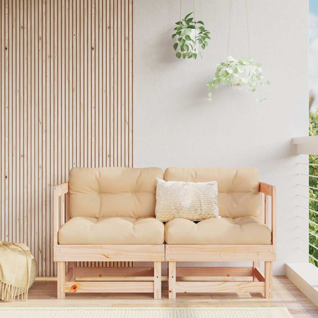 Garden Corner Sofas 2 pcs Solid Wood Pine