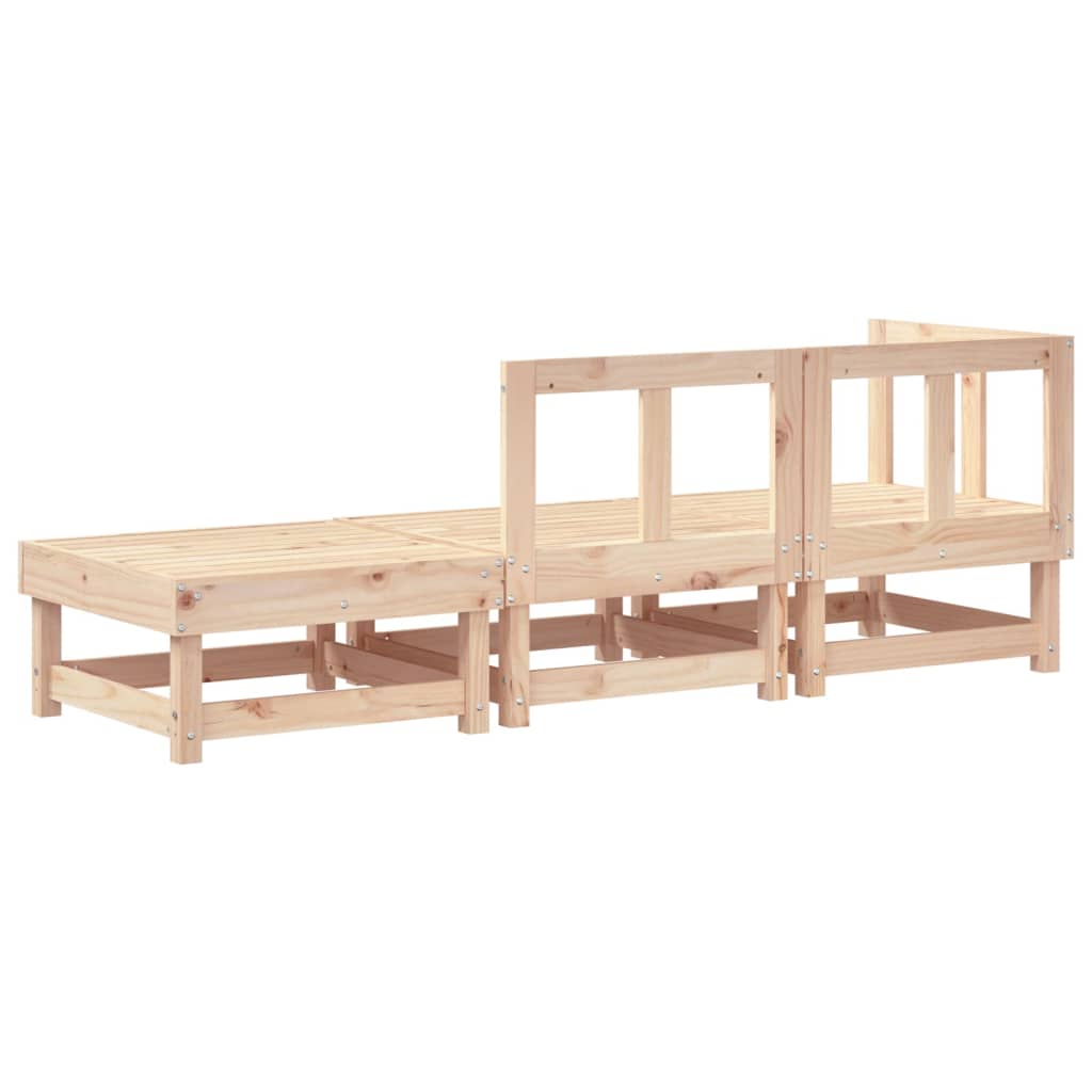 3 Piece Garden Lounge Set Solid Wood Pine