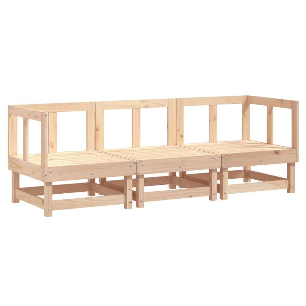 3 Piece Garden Lounge Set Solid Wood Pine