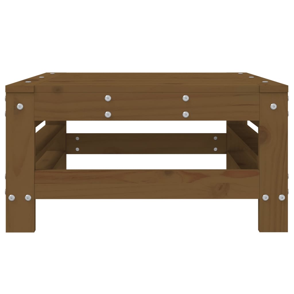 Garden Footstool Honey Brown Solid Wood Pine