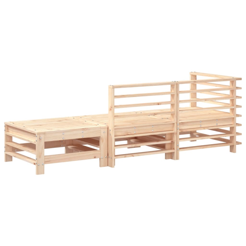 3 Piece Garden Lounge Set Solid Wood Pine