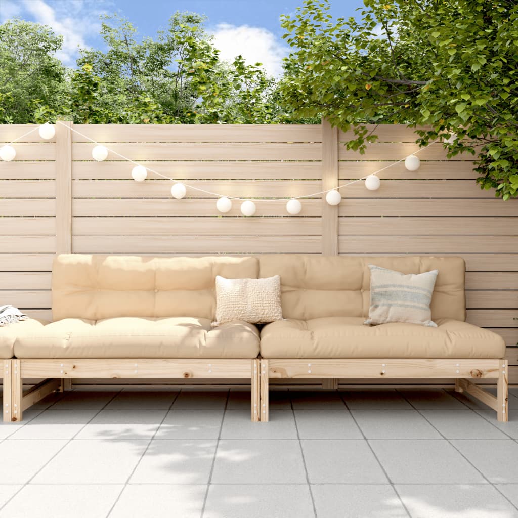 Garden Middle Sofas 2 pcs 120x80 cm Solid Wood Pine