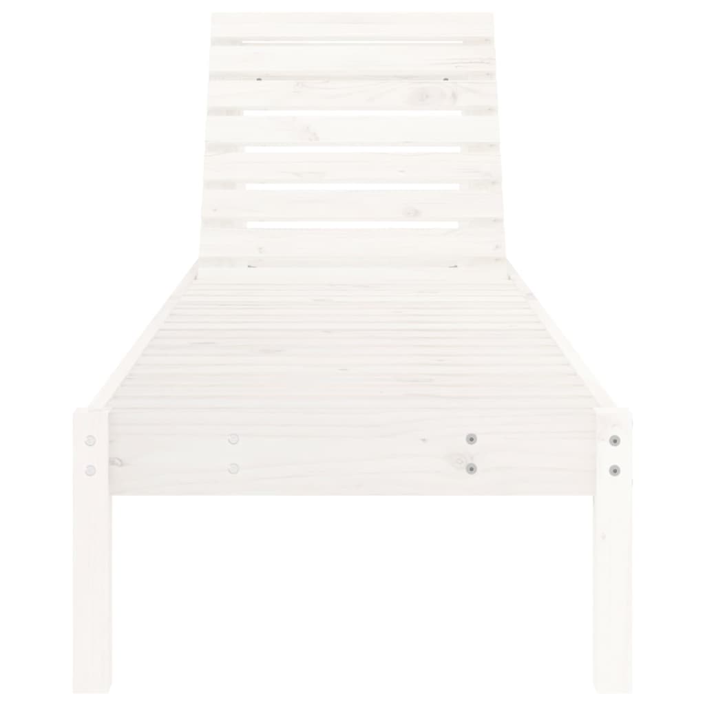 Sun Loungers 2 pcs White 199.5x60x74 cm Solid Wood Pine