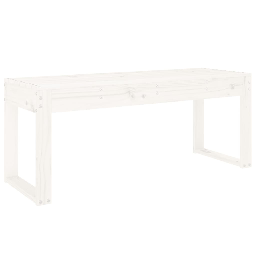 Garden Bench White 110x38x45 cm Solid Wood Pine