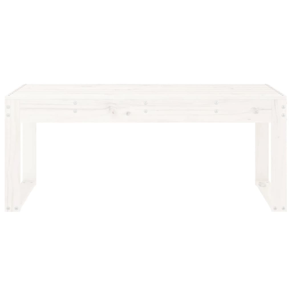 Garden Bench White 110x38x45 cm Solid Wood Pine