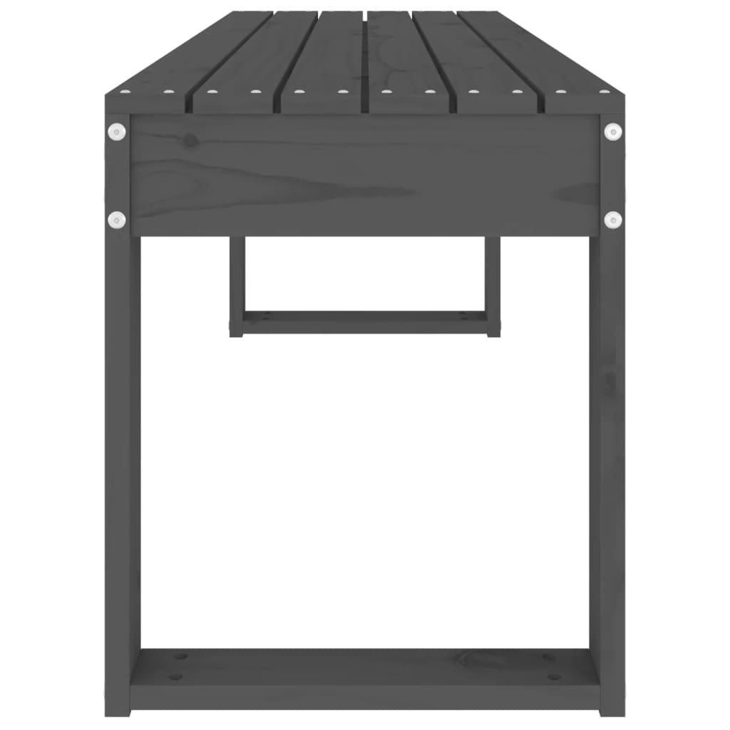 Garden Bench Grey 110x38x45 cm Solid Wood Pine