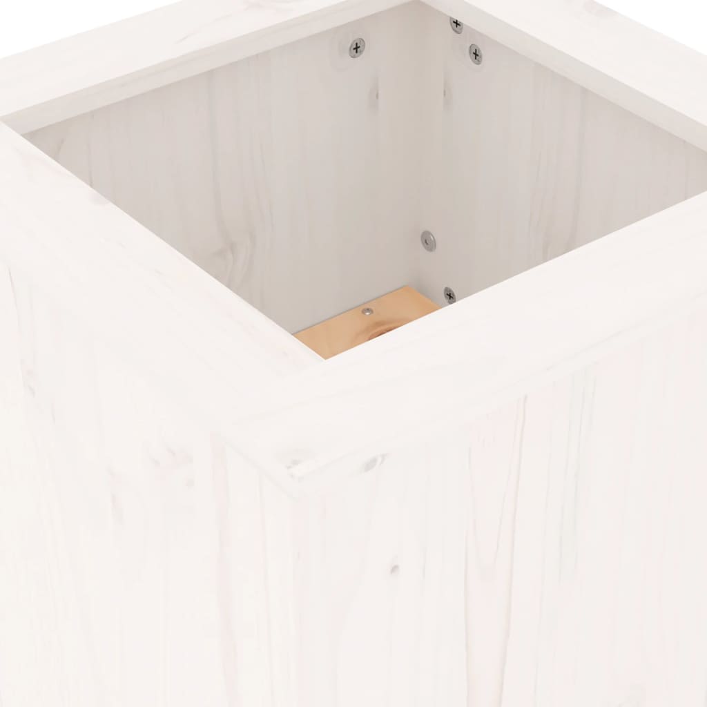 Planter Bench White 184.5x39.5x56.5 cm Solid Wood Pine