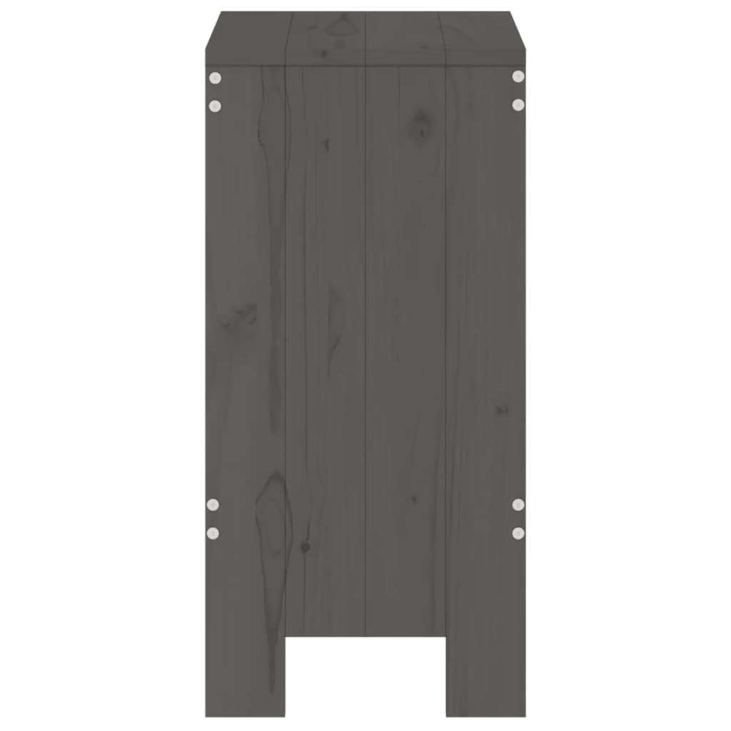 Bar Stools 2 pcs Grey 40x36x75 cm Solid Wood Pine