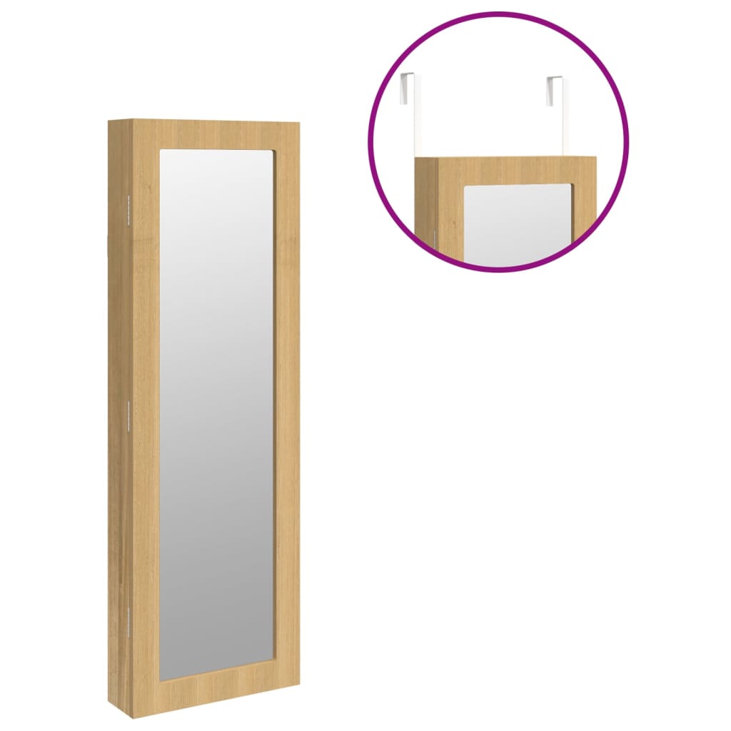 Mirror Jewellery Cabinet Wall Mounted 30X8.5X90 Cm