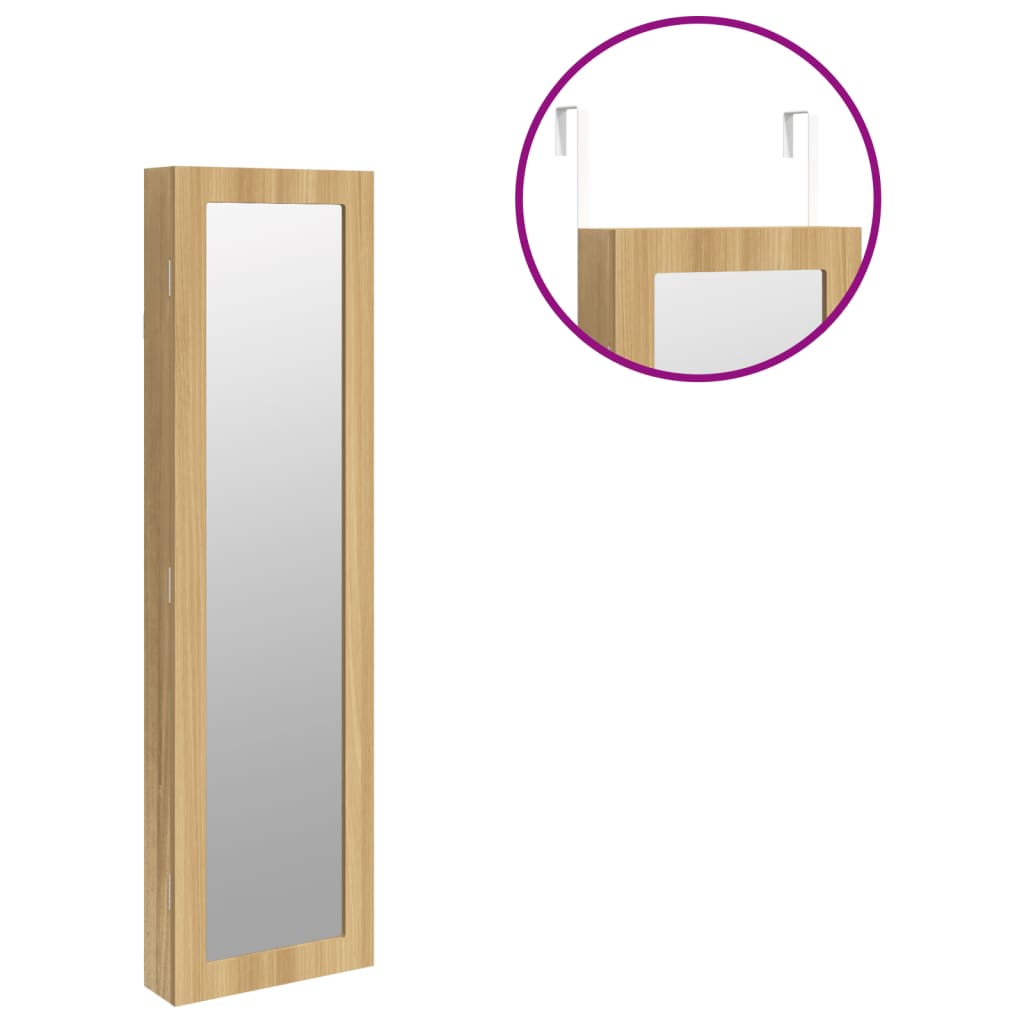 Mirror Jewellery Cabinet Wall Mounted 30X8.5X106 Cm