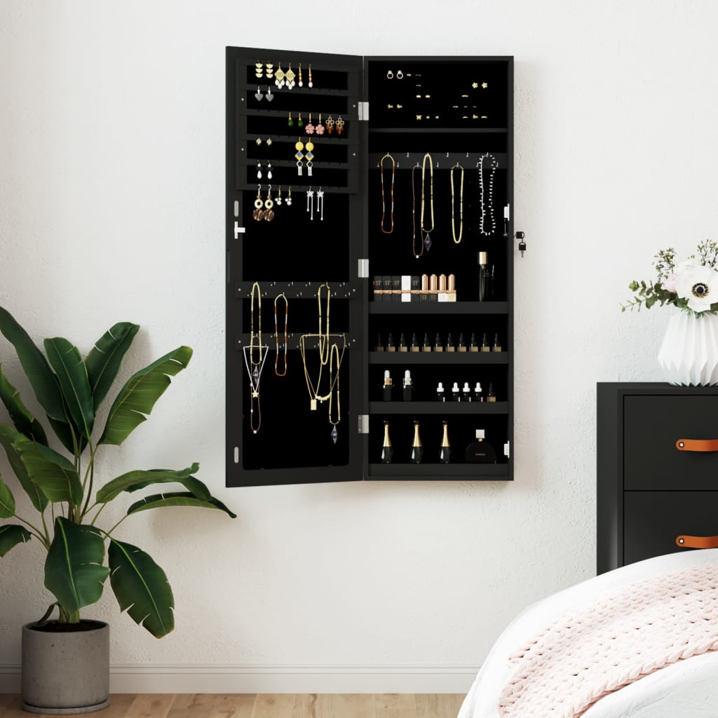 Mirror Jewellery Cabinet Wall Mounted 37.5X10X67 Cm