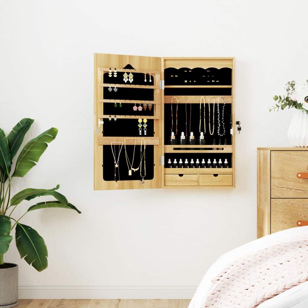 Mirror Jewellery Cabinet Wall Mounted 37.5X10X67 Cm