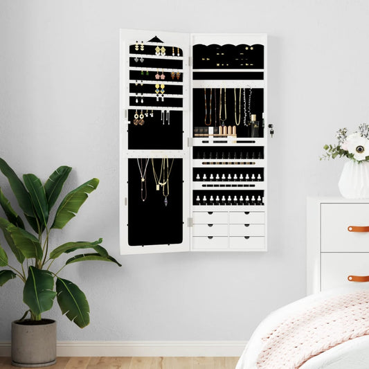 Mirror Jewellery Cabinet Wall Mounted 37.5X10X106 Cm