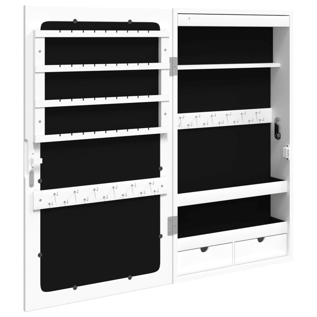 Mirror Jewellery Cabinet With Led Lights Wall Mounted