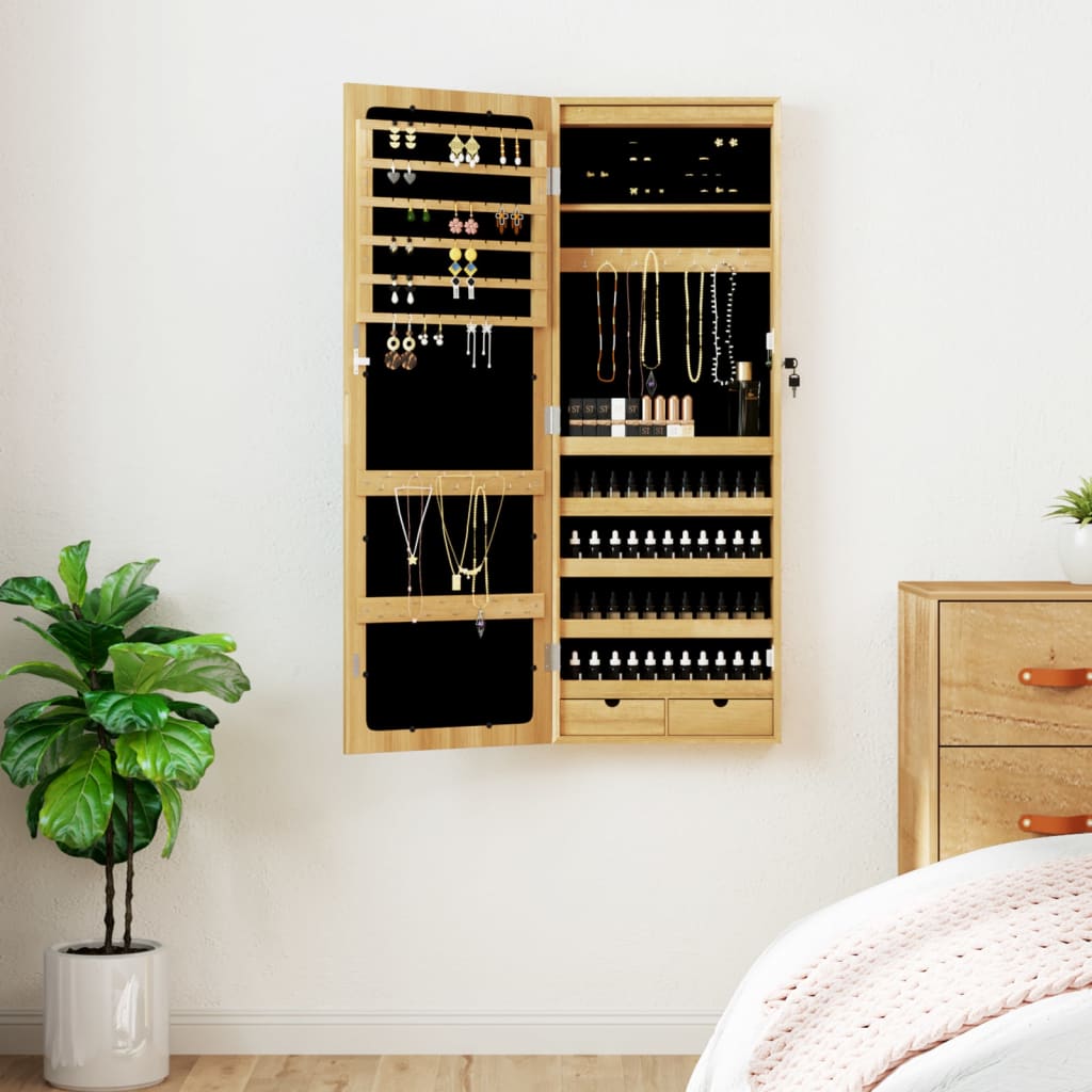 Mirror Jewellery Cabinet With Led Lights Wall Mounted