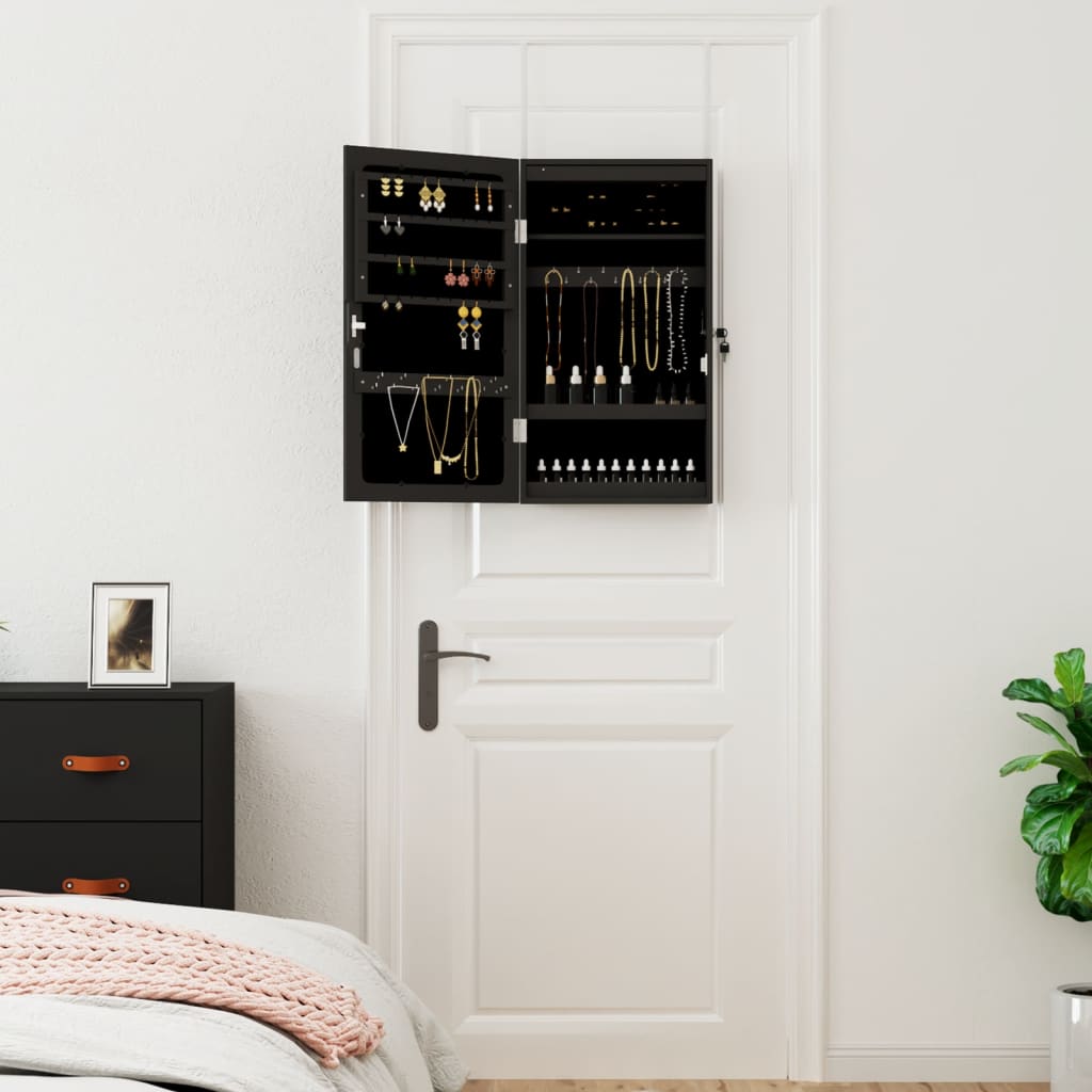 Mirror Jewellery Cabinet With Led Lights Wall Mounted