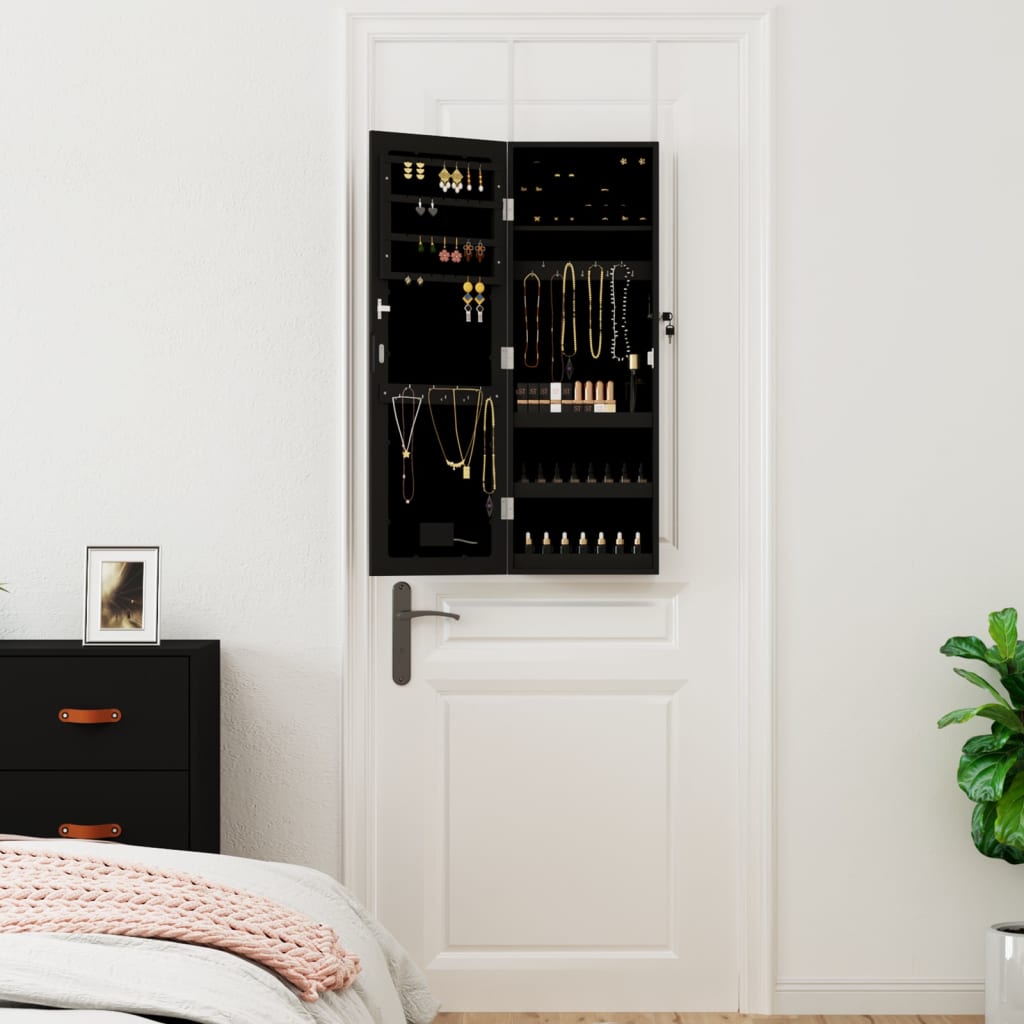 Mirror Jewellery Cabinet With Led Lights Wall Mounted