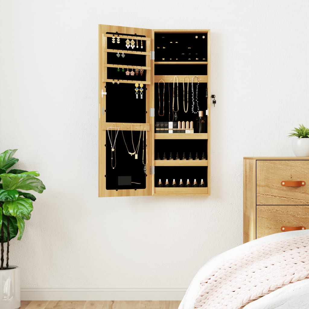 Mirror Jewellery Cabinet With Led Lights Wall Mounted