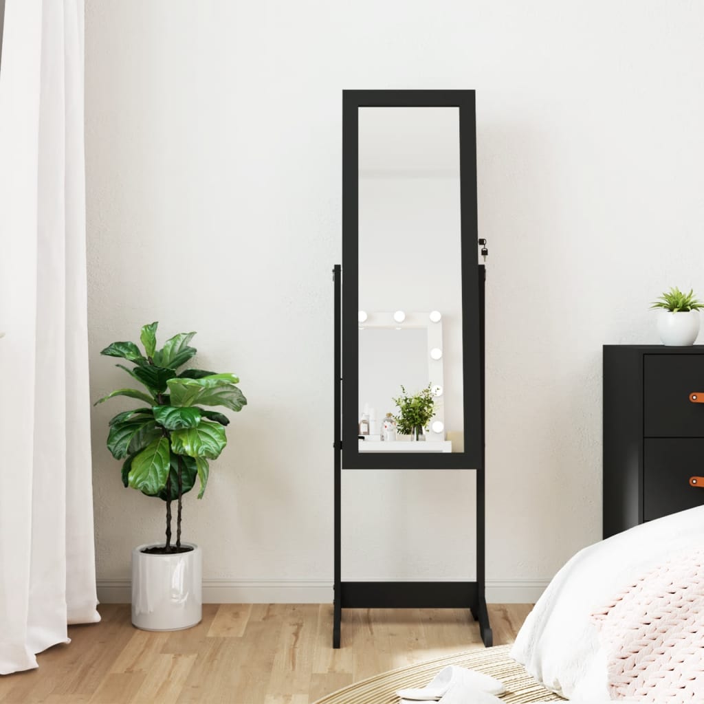 Mirror Jewellery Cabinet With Led Lights Free Standing