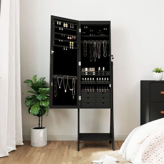 Mirror Jewellery Cabinet With Led Lights Free Standing