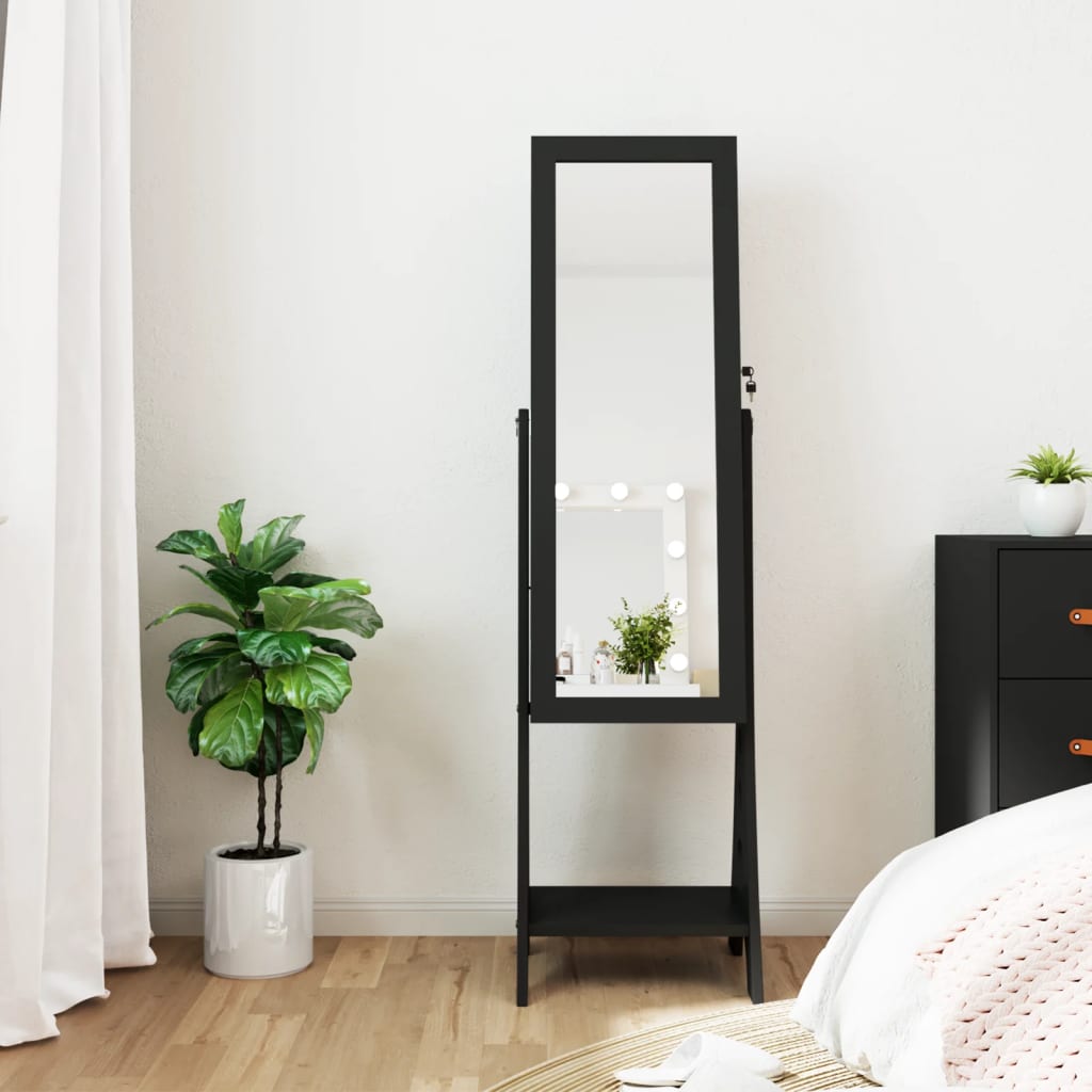 Mirror Jewellery Cabinet With Led Lights Free Standing