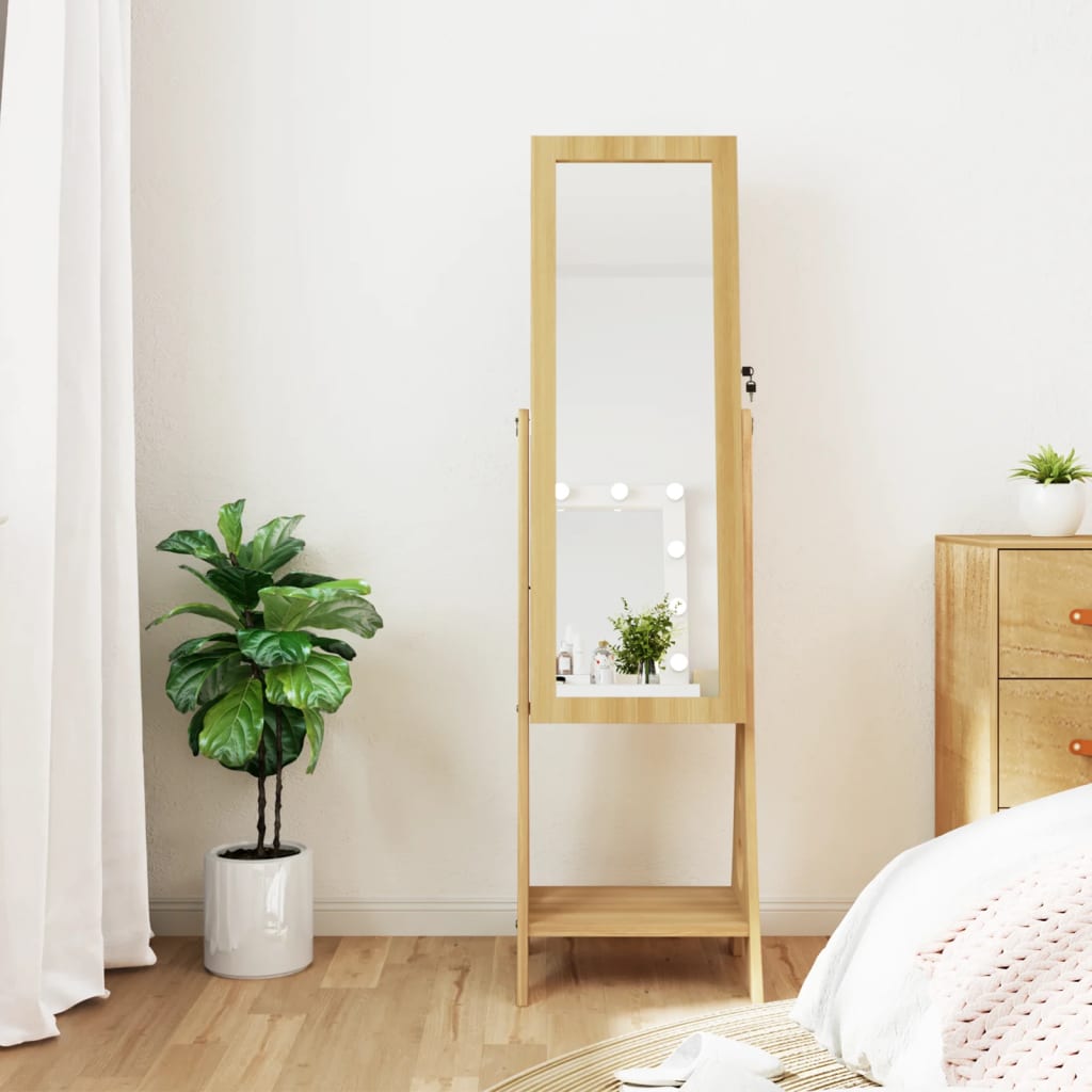 Mirror Jewellery Cabinet With Led Lights Free Standing