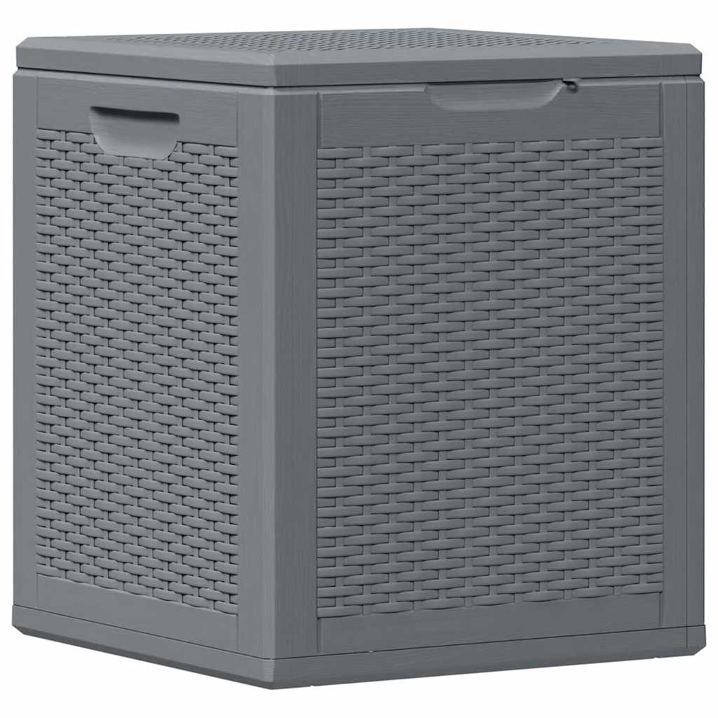 Garden Storage Box Grey PP Rattan 90 L