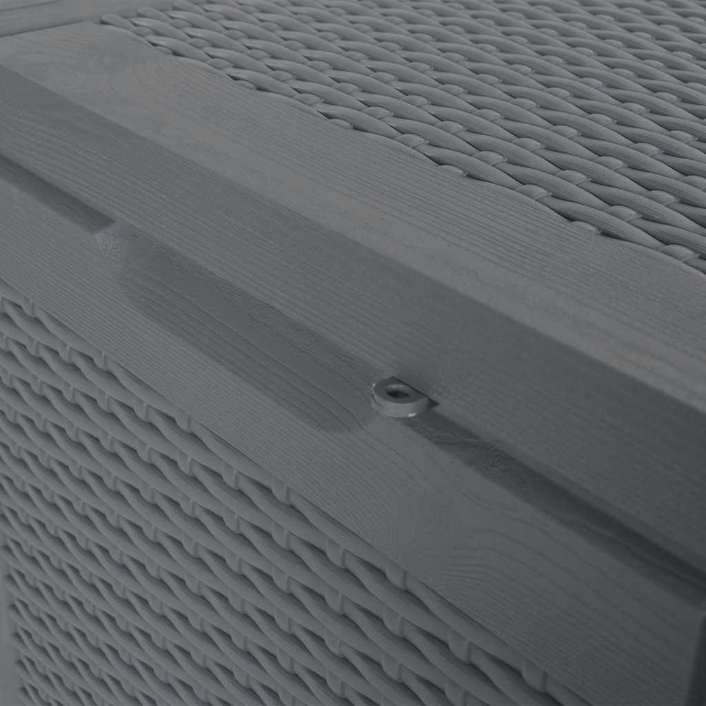 Garden Storage Box Grey PP Rattan 90 L