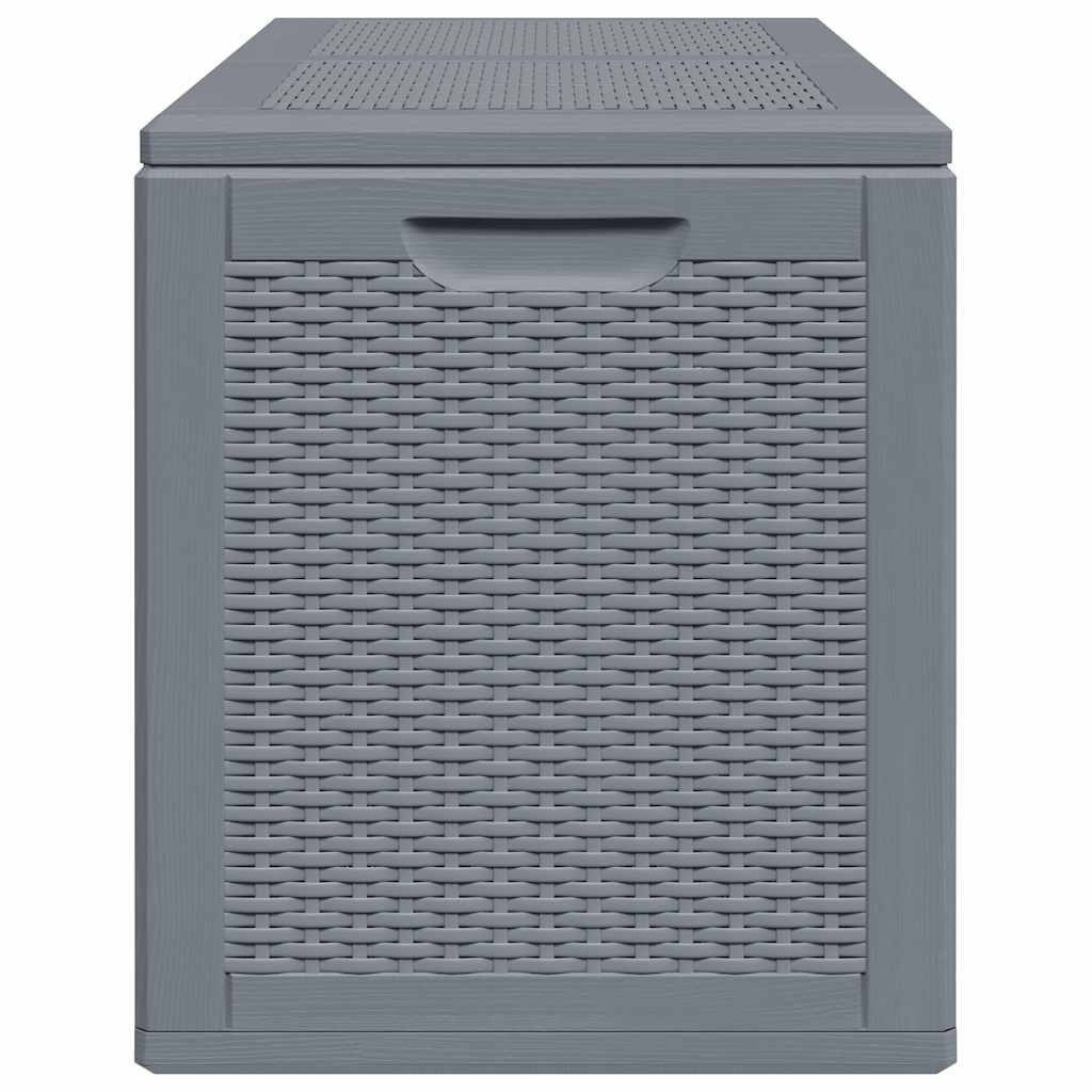Garden Storage Box Grey PP Rattan 180 L