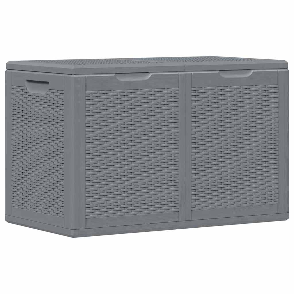 Garden Storage Box Grey PP Rattan 180 L