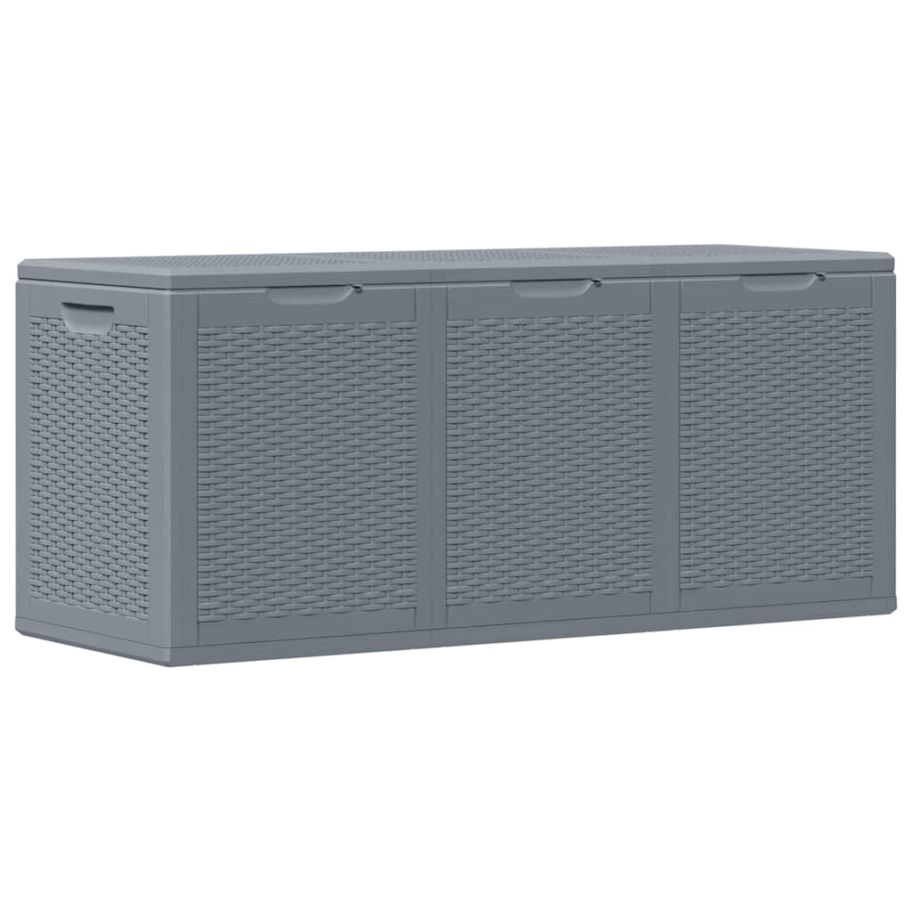Garden Storage Box Grey PP Rattan 270 L