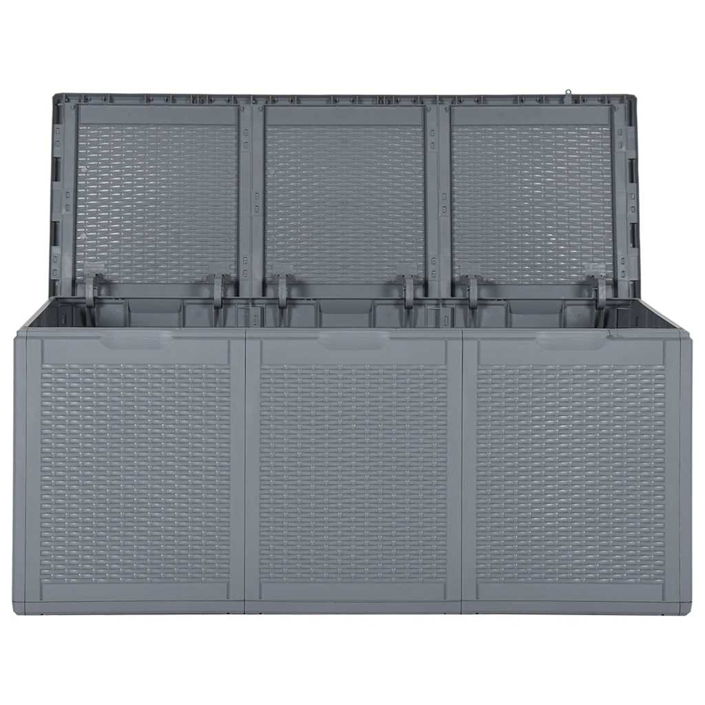 Garden Storage Box Grey PP Rattan 270 L