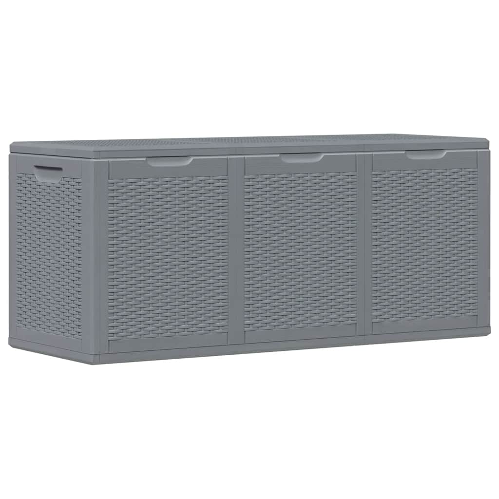 Garden Storage Box Grey PP Rattan 270 L