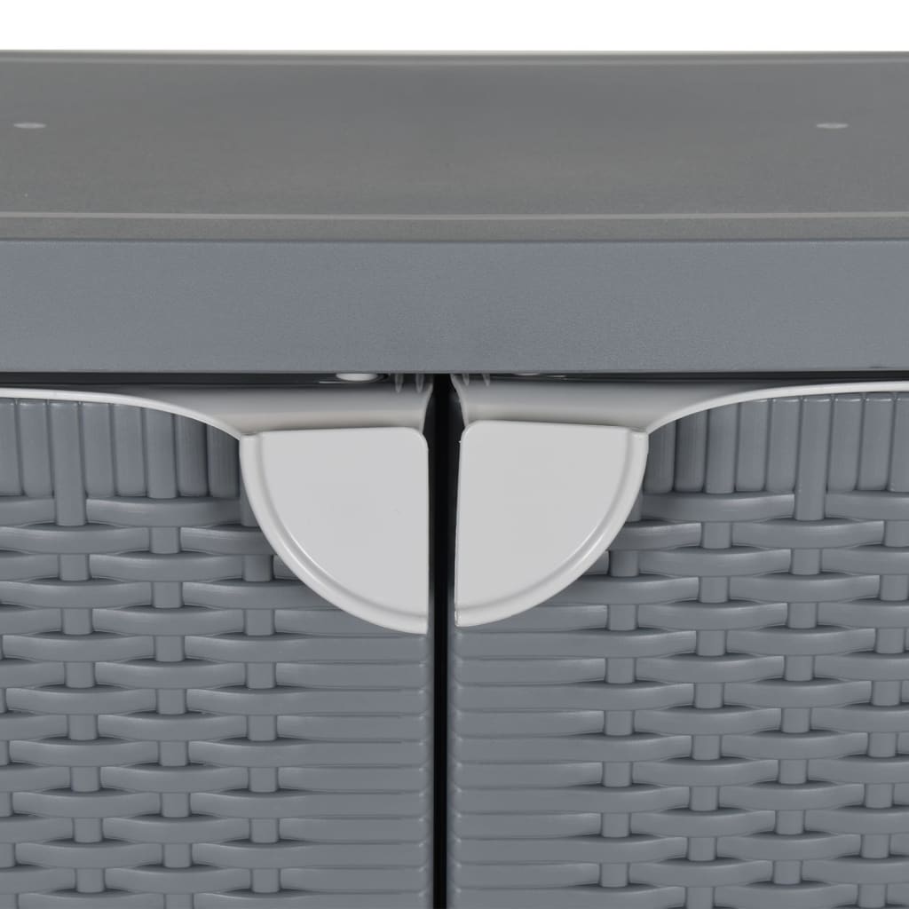 Garden Storage Cabinet Grey 65x45x88 cm PP Rattan