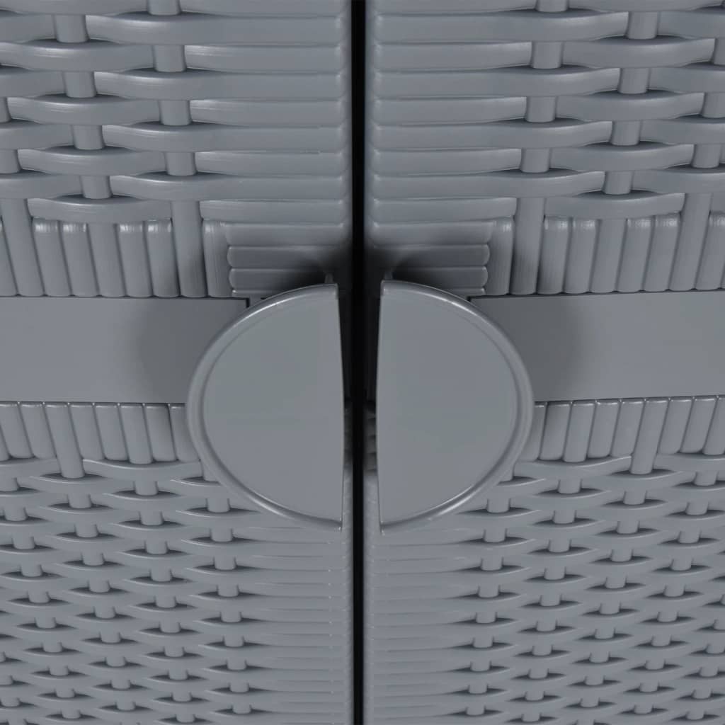 Garden Storage Cabinet Grey 65x45x172 cm PP Rattan