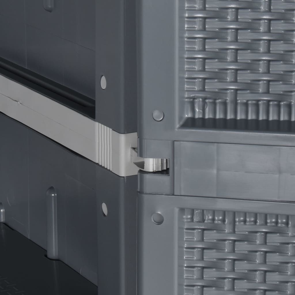 Garden Storage Cabinet Grey 65x45x172 cm PP Rattan