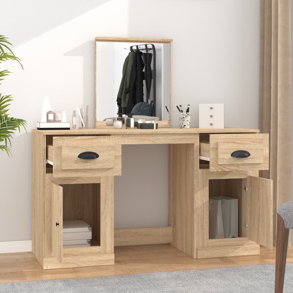 Dressing Table With Mirror 130X50X132.5 Cm