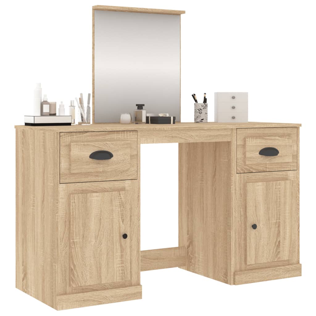 Dressing Table With Mirror 130X50X132.5 Cm