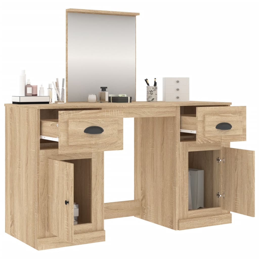 Dressing Table With Mirror 130X50X132.5 Cm