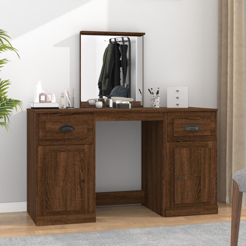 Dressing Table With Mirror 130X50X132.5 Cm