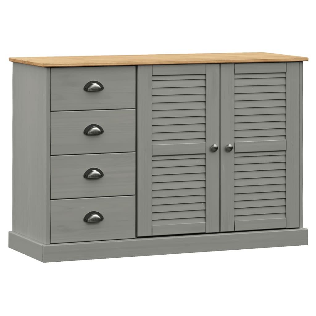 Sideboard with Drawers VIGO 113x40x75 cm Grey Solid Wood Pine
