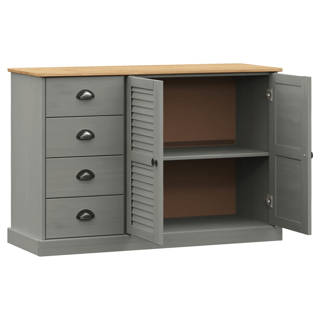 Sideboard with Drawers VIGO 113x40x75 cm Grey Solid Wood Pine