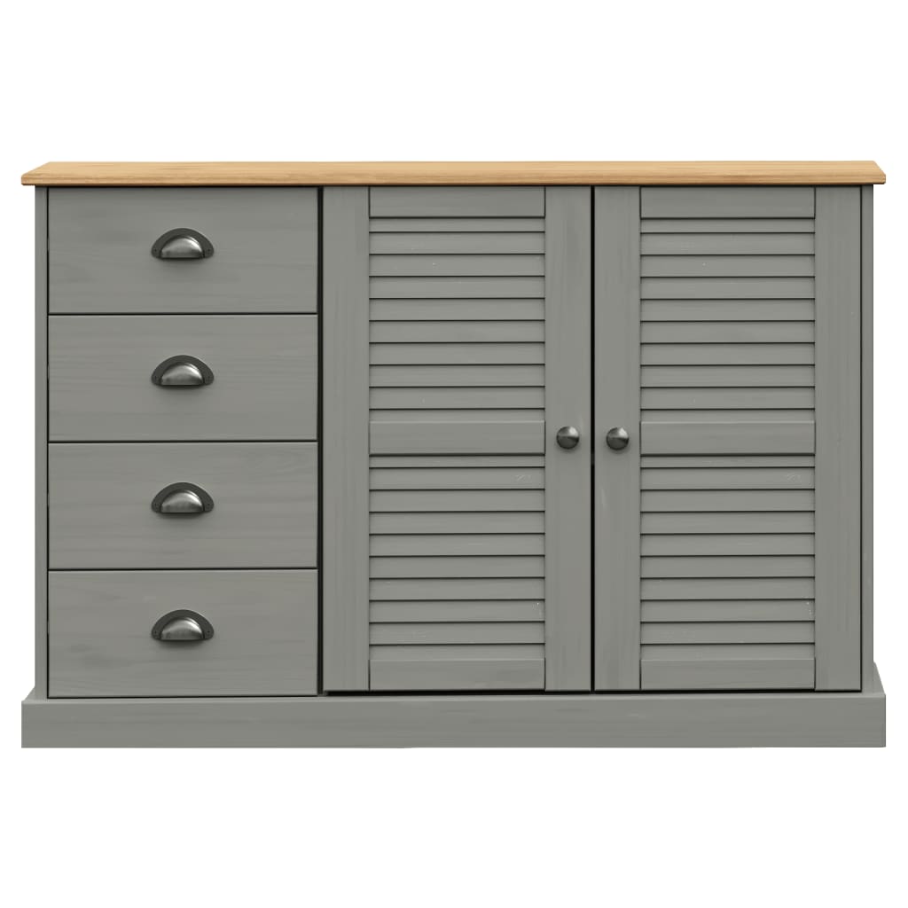 Sideboard with Drawers VIGO 113x40x75 cm Grey Solid Wood Pine